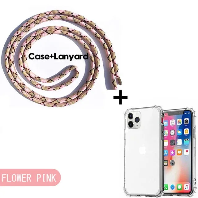 Luxury Transparent iPhone 11 Case with Crossbody Necklace