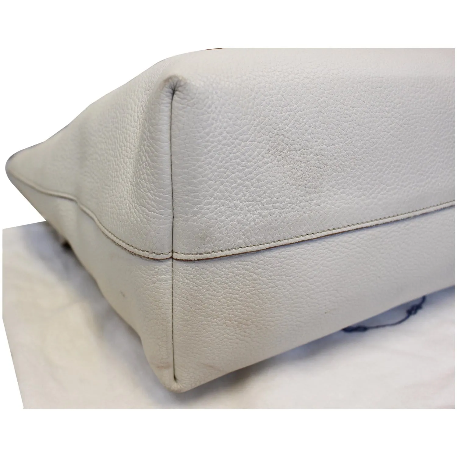 PRADA Large Vitello Daino Shopper Tote Bag White