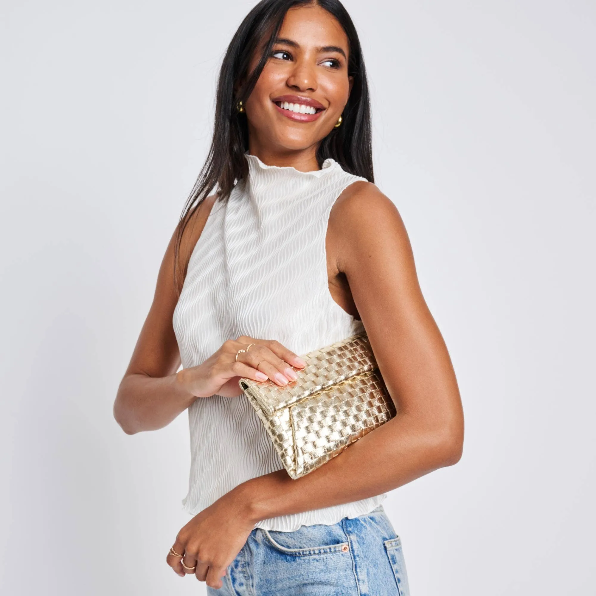 Priscilla Woven Clutch | Gold