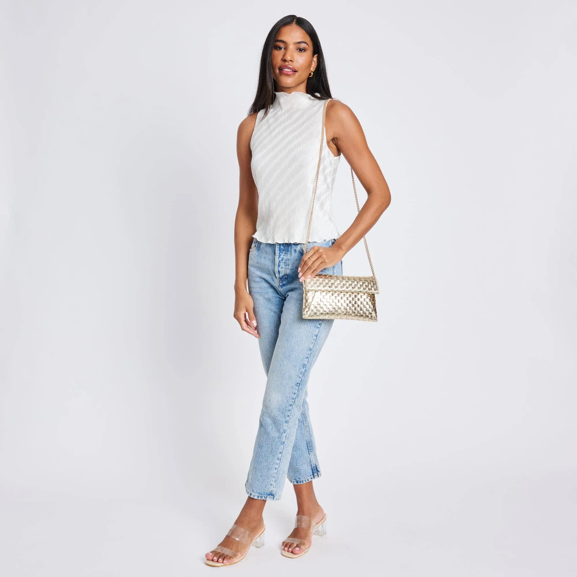 Priscilla Woven Clutch | Gold