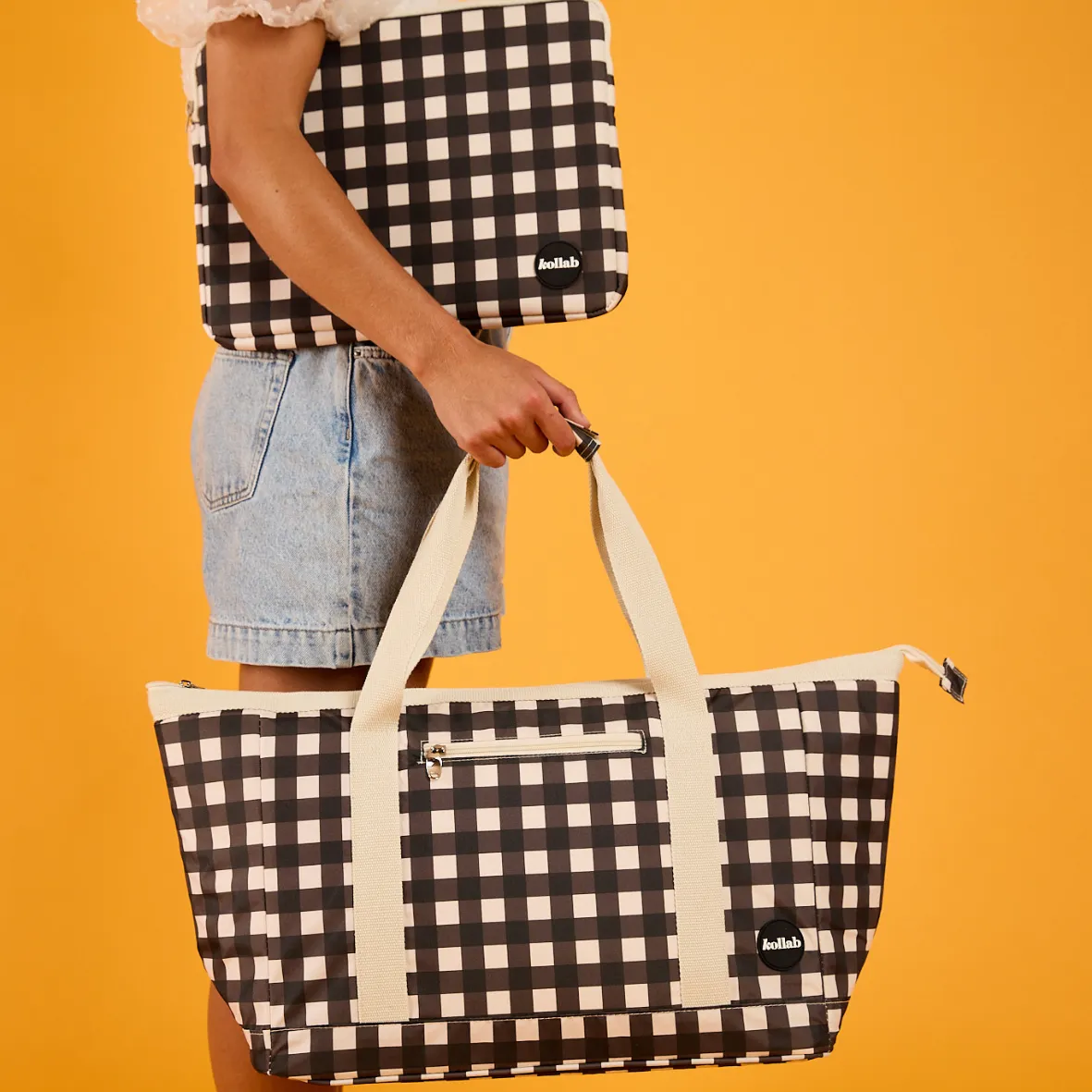 Tote Bag Black Check